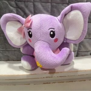 Purple Elephant Plush Toy with engaging lights and shapes